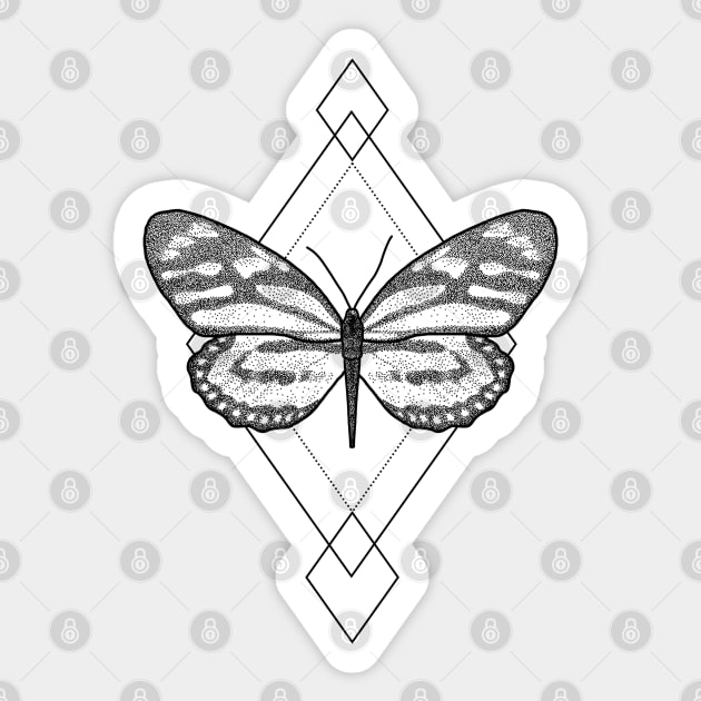 Geometric Butterfly Sticker by AJ Illustration Store